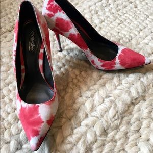 Elyse walker pink tie dye heel